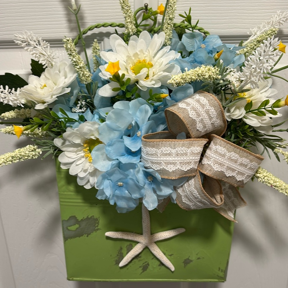 Shabby chic beach metal door/table decor